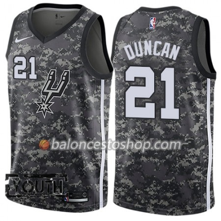Camiseta Niños NBA San Antonio Spurs Tim Duncan 21 Nike City Edition Negro Swingman